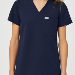 Figs one pocket navy blue scrub top